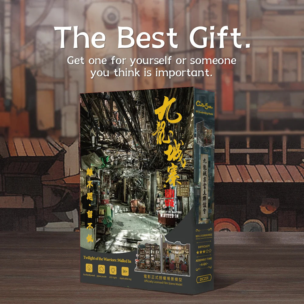 CUTEBEE 3D DIY Dollhouse Bookends with LED Light - Wooden Puzzle Kit