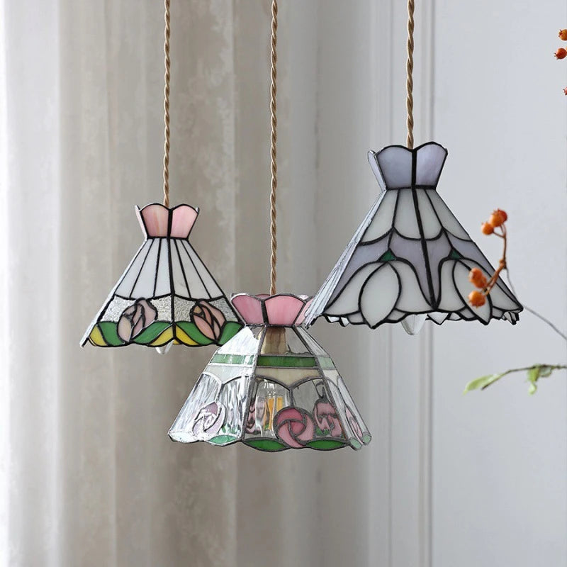 Vintage Pendant Lamp - Colorful Glass Chandelier for Home Decor