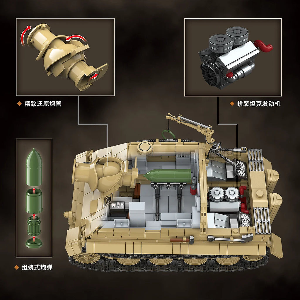 MOULD KING Sturmtiger Tank Building Blocks Model - Engaging Assembly Toy