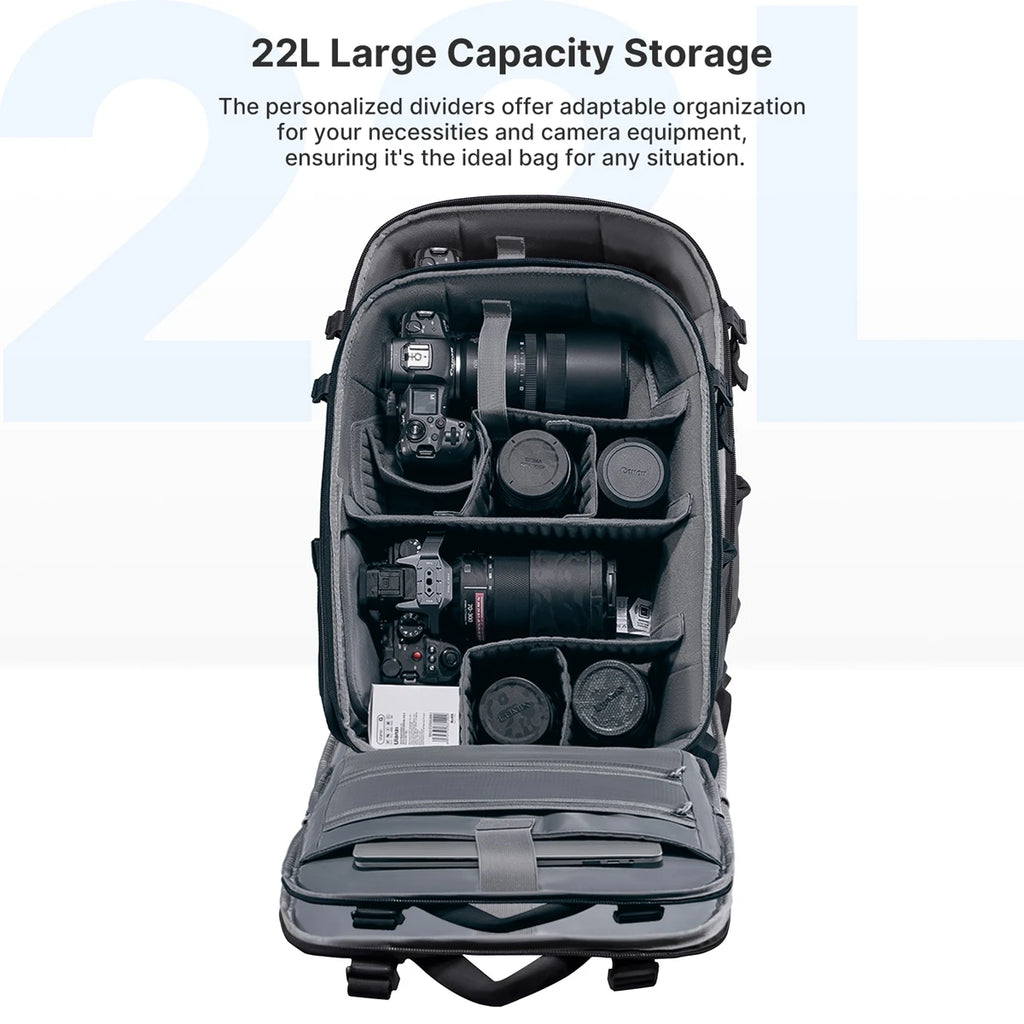 Ulanzi BP09 Waterproof Camera Backpack 22L for DSLRs & Tripods