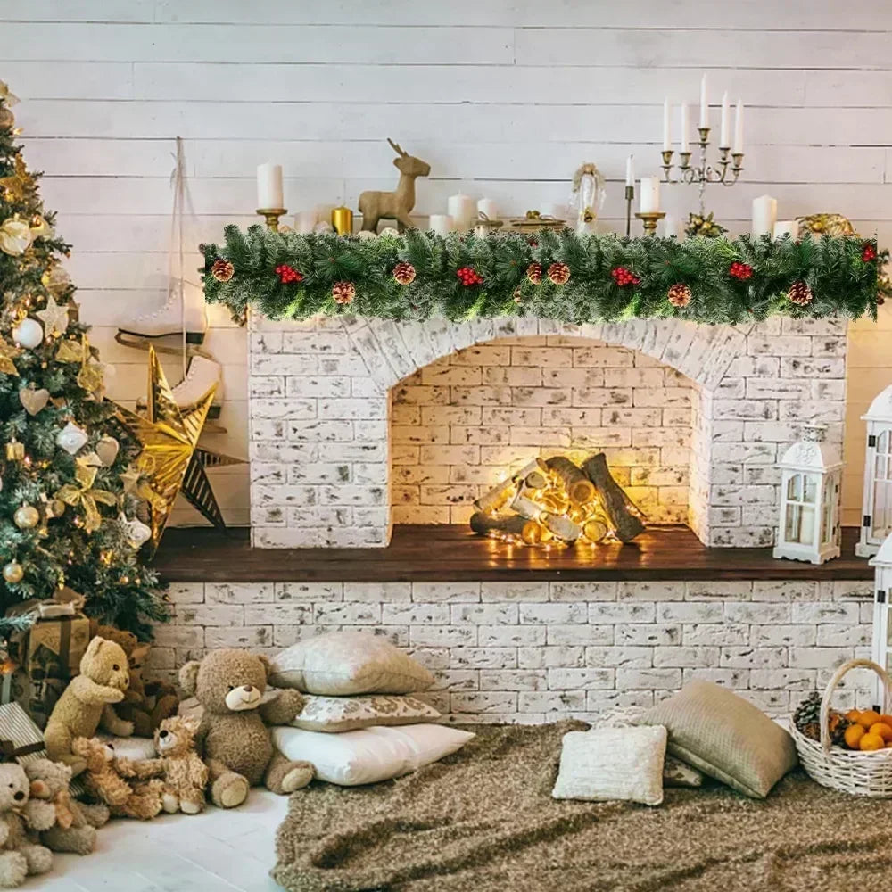 Stunning LED Christmas Garland: Rattan Wreath for Holiday Decor