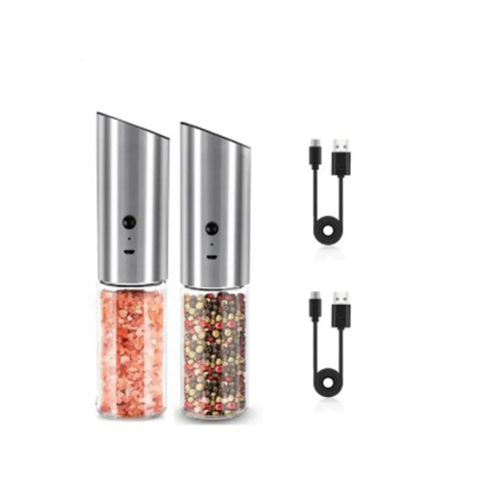 USB Rechargeable Electric Salt & Pepper Grinder Set - Automatic & Eco-Friendly