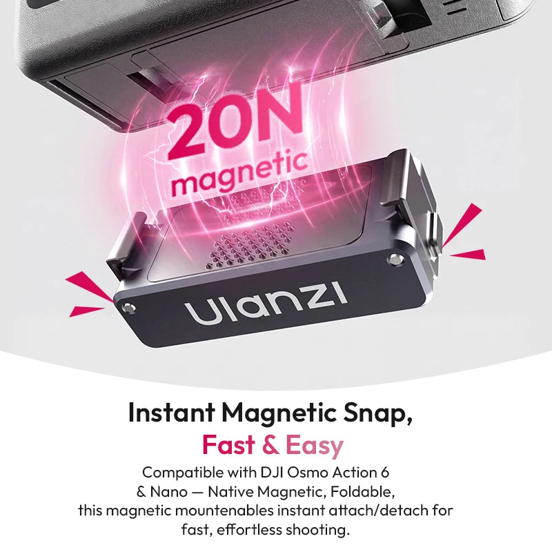 Ulanzi MA37 Mini Tripod for DJI Action 5/Osmo Nano - Compact & Magnetic