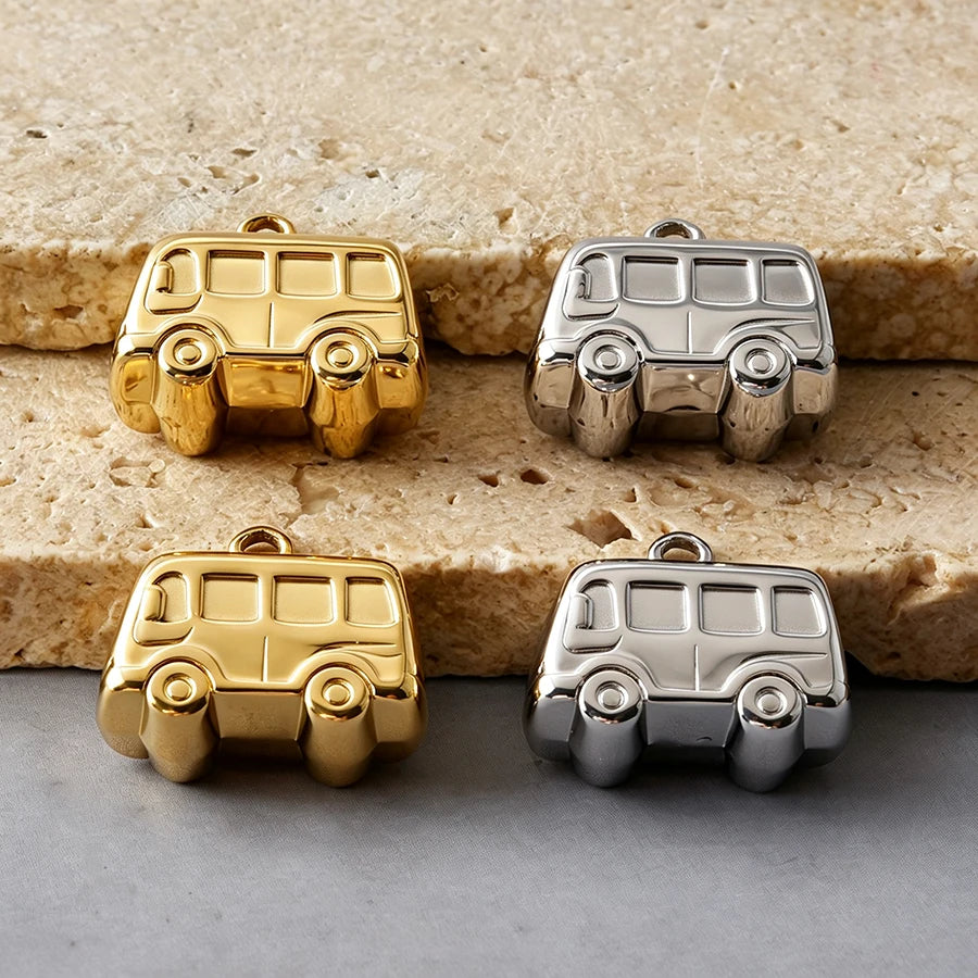 4pcs Funny Transportation Charms - Stainless Steel Pendants for DIY