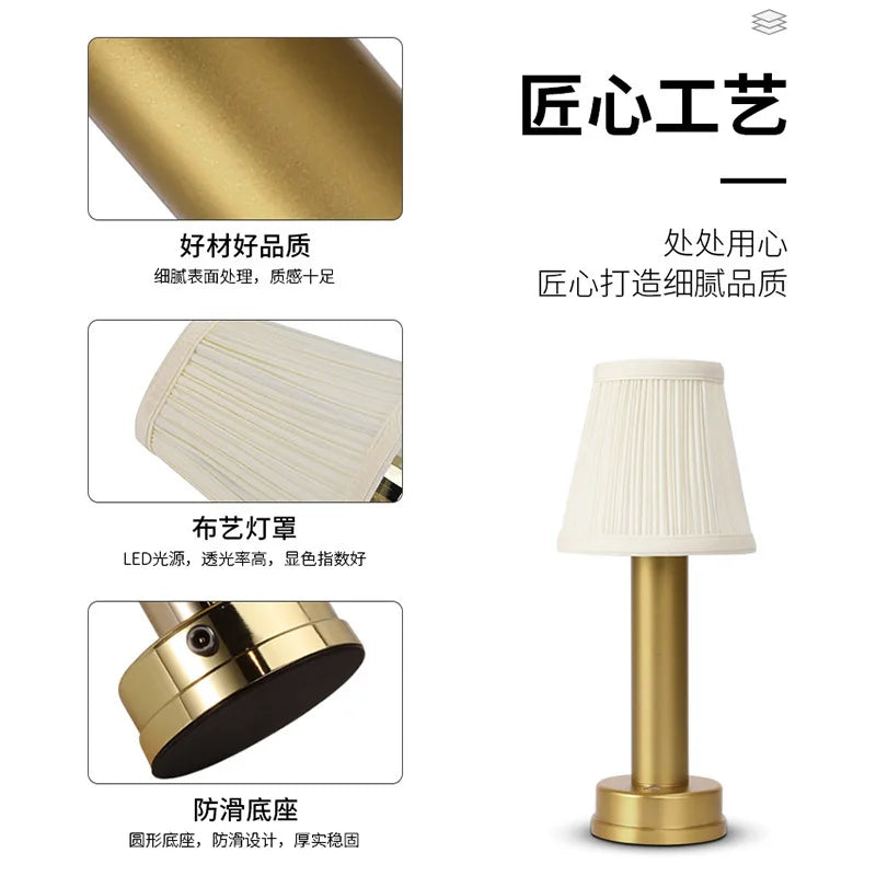 Portable Cordless LED Table Lamp - Dimmable and Rechargeable