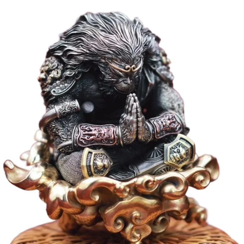 Handmade Brass Monkey Desktop Decoration - Unique Wukong Ornaments