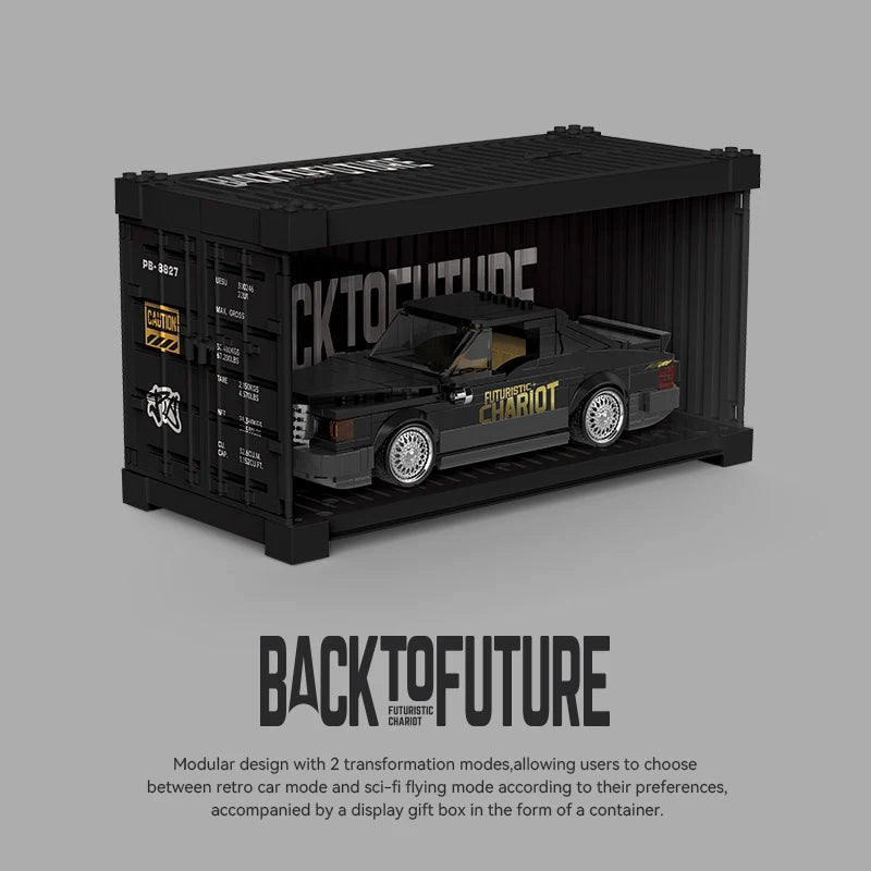 Creative Retro Sedan Building Blocks Model for Kids - MK2 Time Machine