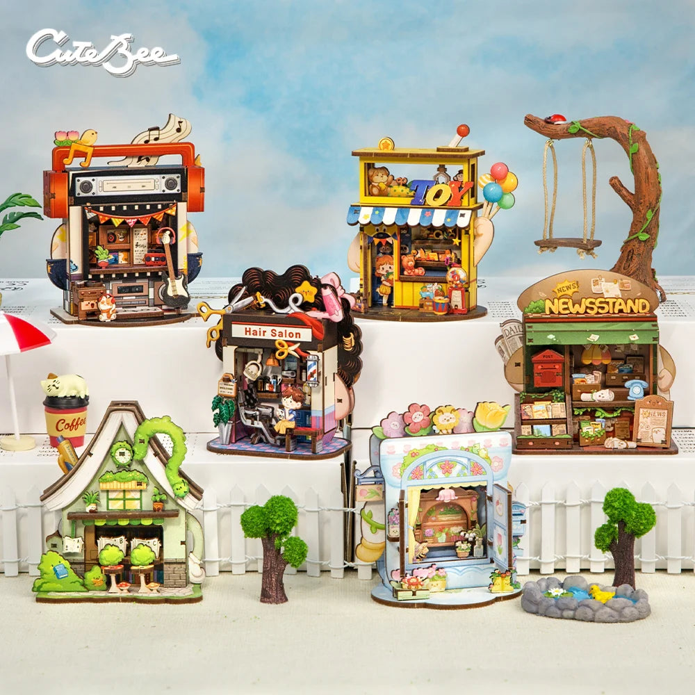 CUTEBEE Mini Store DIY Wooden Dollhouse Kit - Creative Crafting Fun