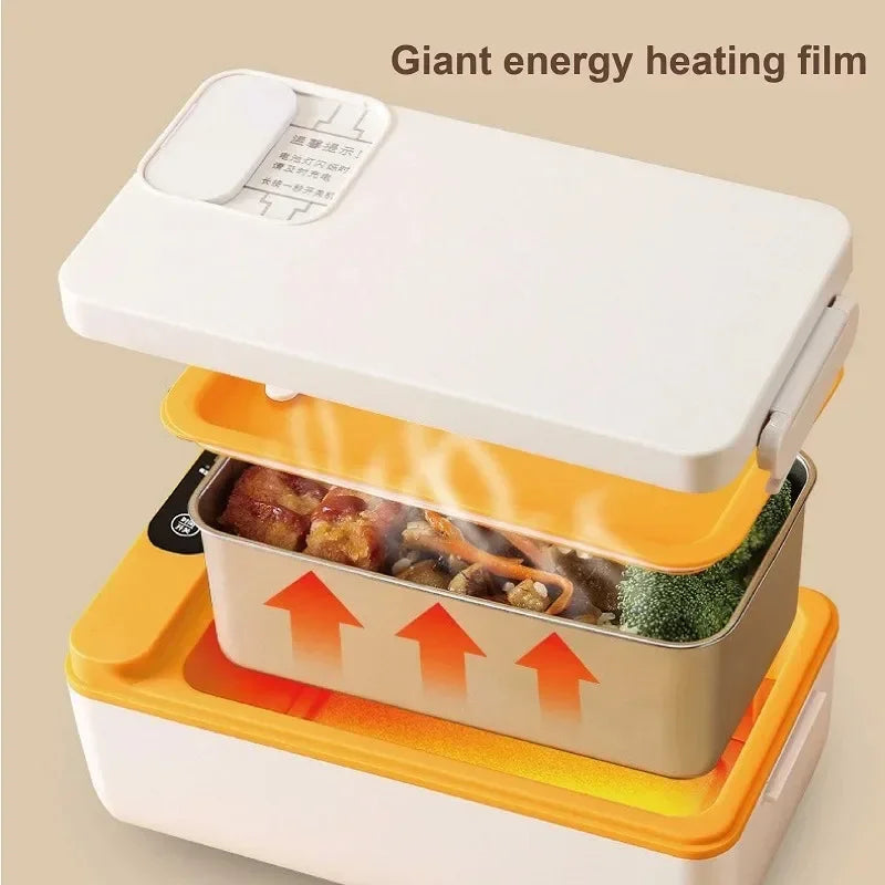 1L USB Electric Heated Lunch Box - Portable Food Warmer for Outdoor & Office
