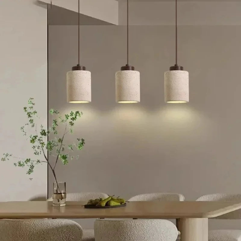 Pumous Yellow Stone LED Pendant Lamp - Modern Retro Chandelier