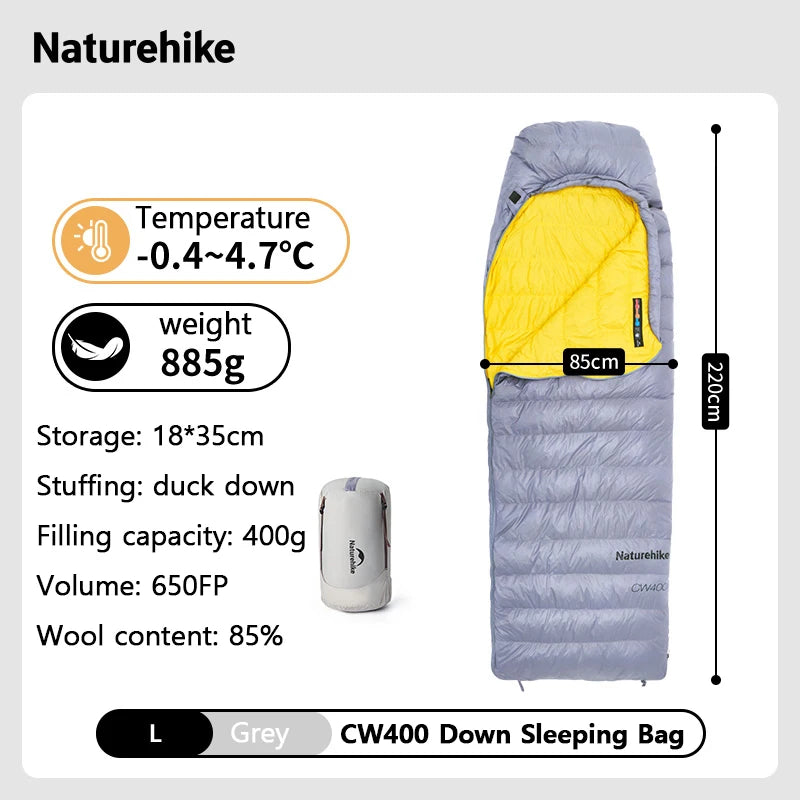 Naturehike Lightweight Duck Down Sleeping Bag for Cold Winter Camping