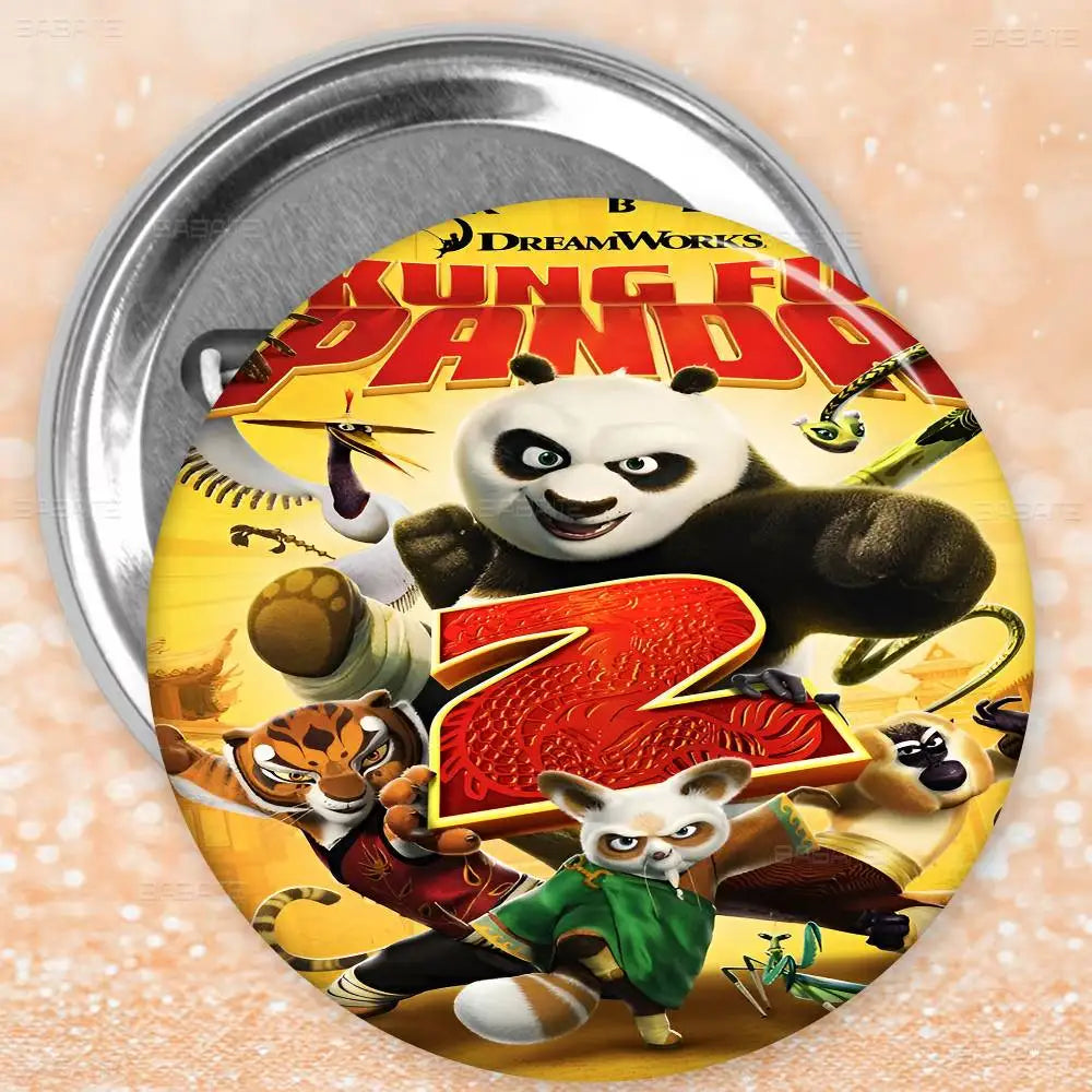 K-Kung Panda Movie Brooch | Fun Tinplate Badge for Collectors
