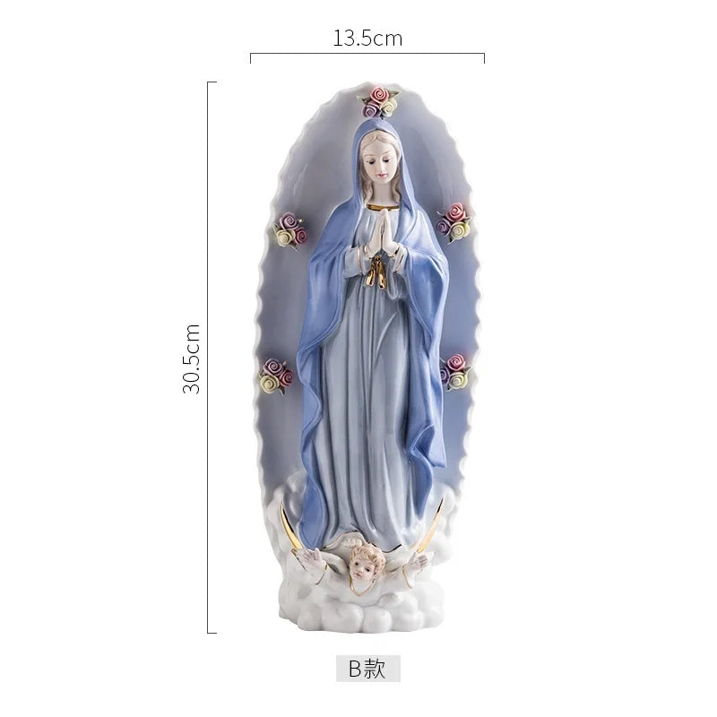 Elegant Madonna Resin Sculpture - Spiritual Home Decor Masterpiece