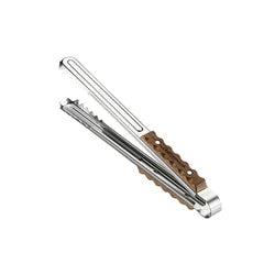 Stainless Steel BBQ Tongs with Teakwood Handle - Essential Grilling Tool