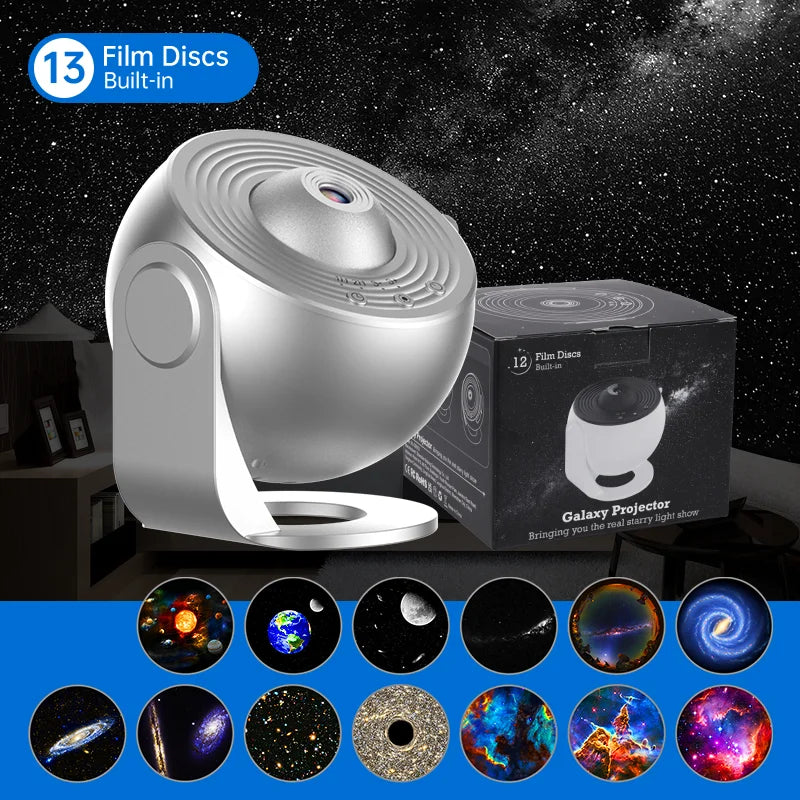 AUSYLE 360° Rotating Galaxy Light Projector for Kids - 12 Projections