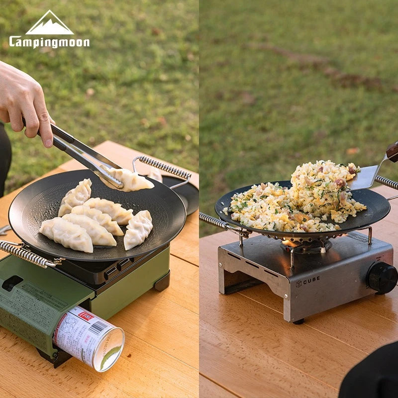 CAMPINGMOON Non-Stick Folding BBQ Baking Tray - Portable & Durable