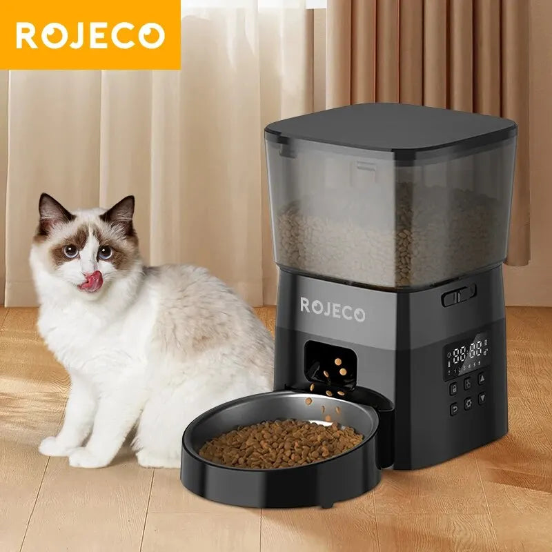 ROJECO Smart Automatic Pet Feeder - Schedule Meals with Ease