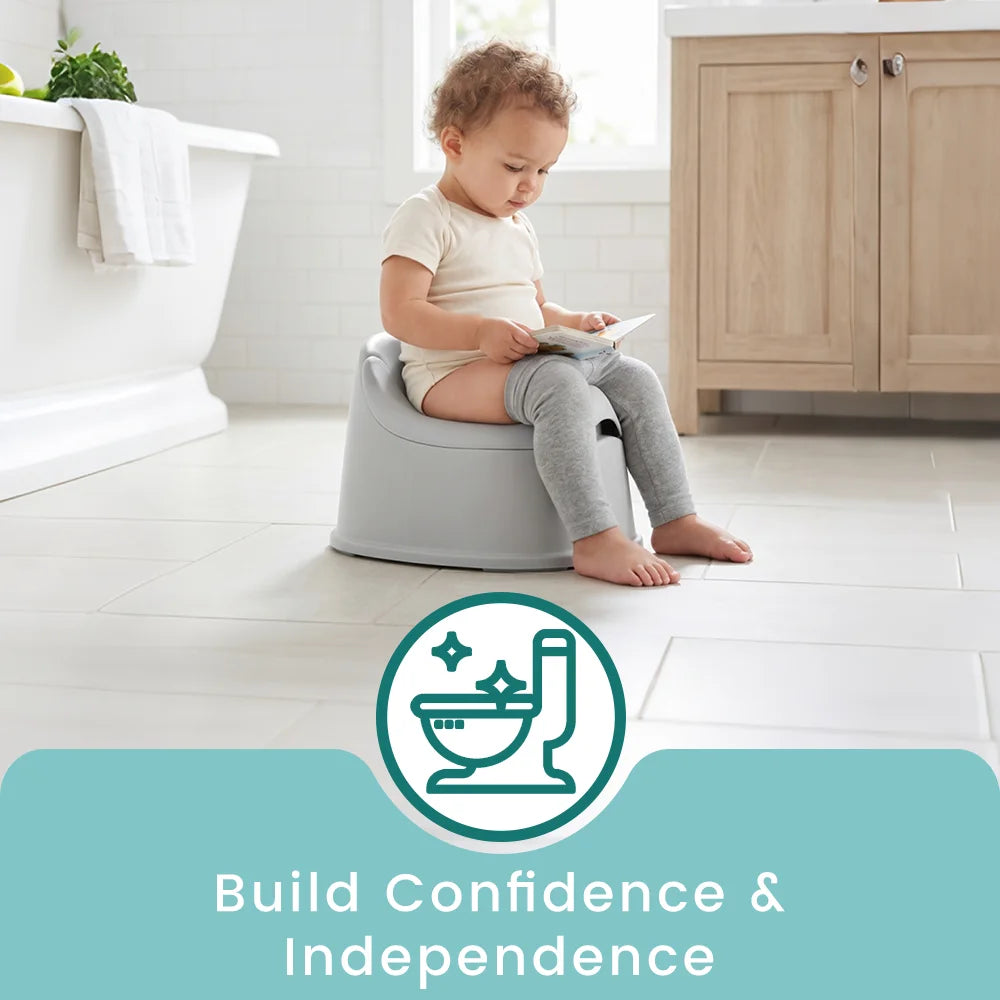 Comfortable Ergonomic Baby Potty Chair - Anti-Slip, Easy Clean, Pink/Grey