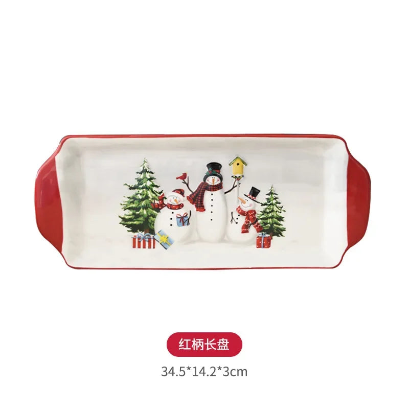 Adorable Christmas Snowman Ceramic Dish Set - Perfect Holiday Decor