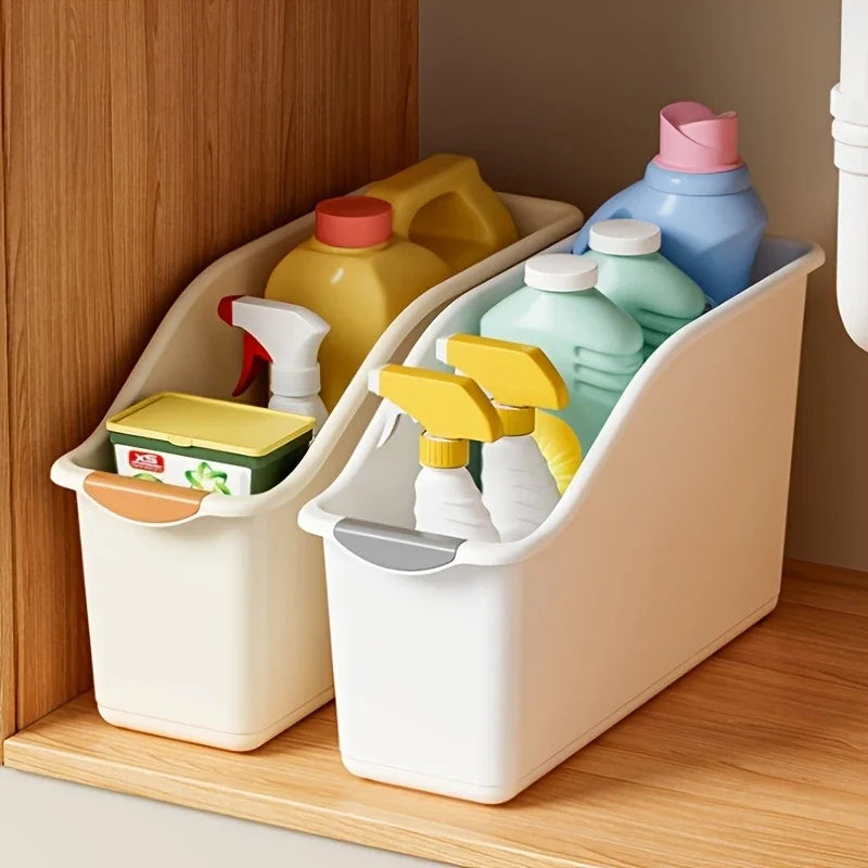 Curved Plastic Storage Bins - Versatile Home Organization Set