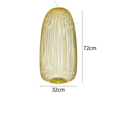Nordic Mesh Spokes LED Pendant Light - Modern Bird Cage Design