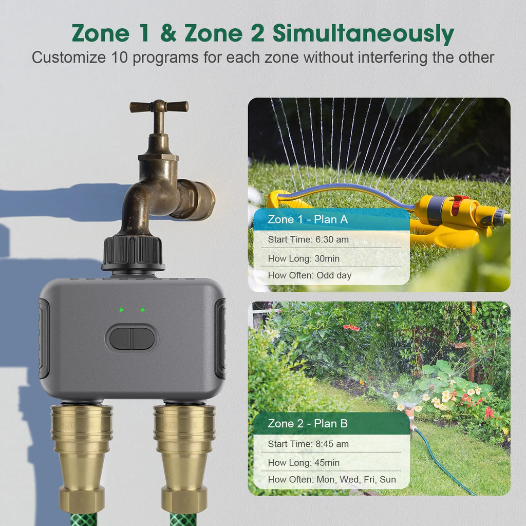 INSOMA Smart Dual Hose Irrigation Timer with App Control & Voice Integration