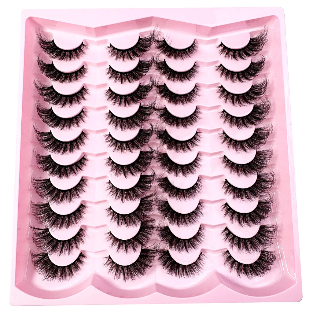 20 Pairs 5D Fluffy D Curl Lashes - Thick & Soft Cat Eye Extensions