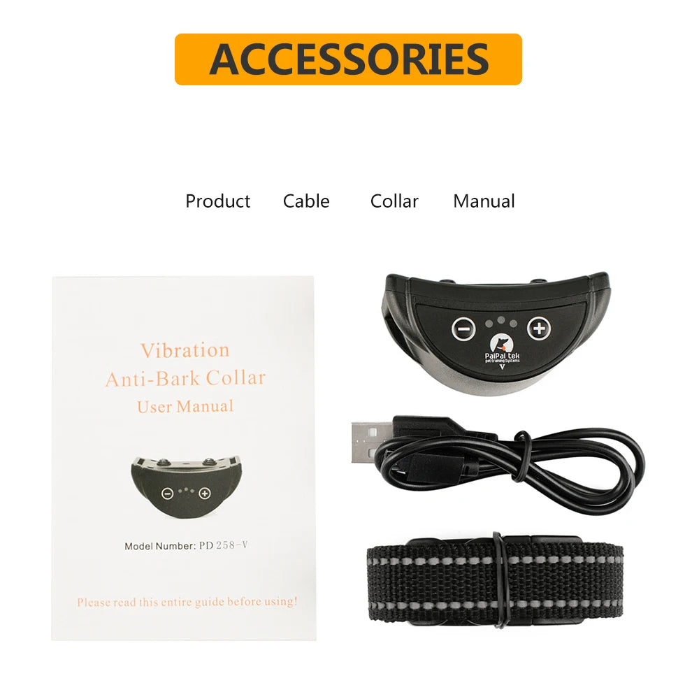 Rechargeable No-Shock Anti-Bark Dog Training Collar - Safe & Effective