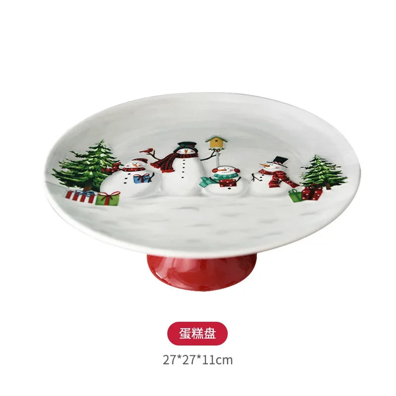 Adorable Christmas Snowman Ceramic Dish Set - Perfect Holiday Decor