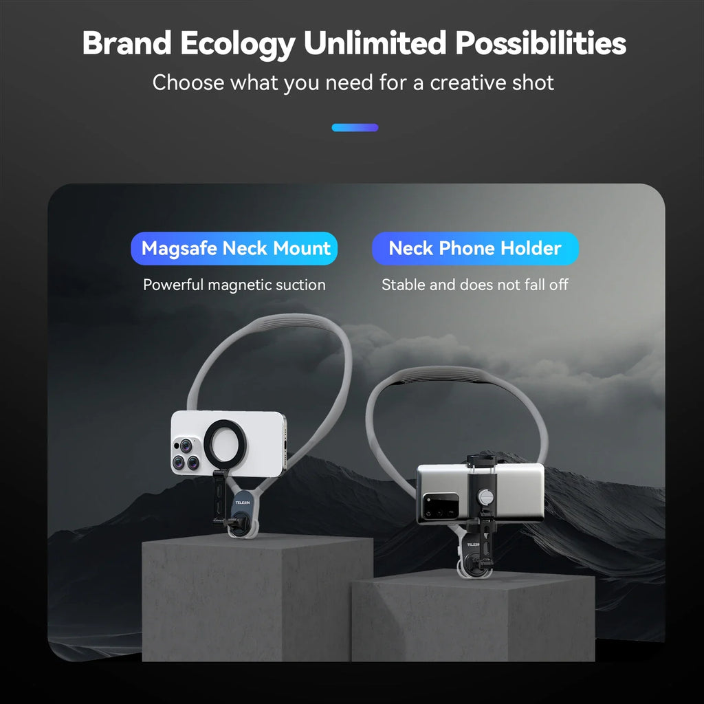 TELESIN 360° Neck Mount - Hands-Free Smartphone Photography Tool