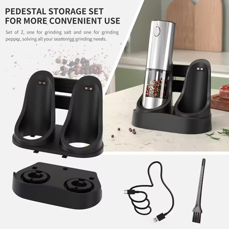 USB Rechargeable Automatic Pepper Grinder - Adjustable Coarseness Mill