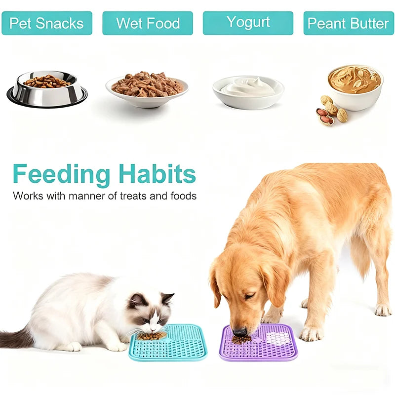 Silicone Pet Lick Mat - Anti-Choking Slow Feeder for Dogs & Cats
