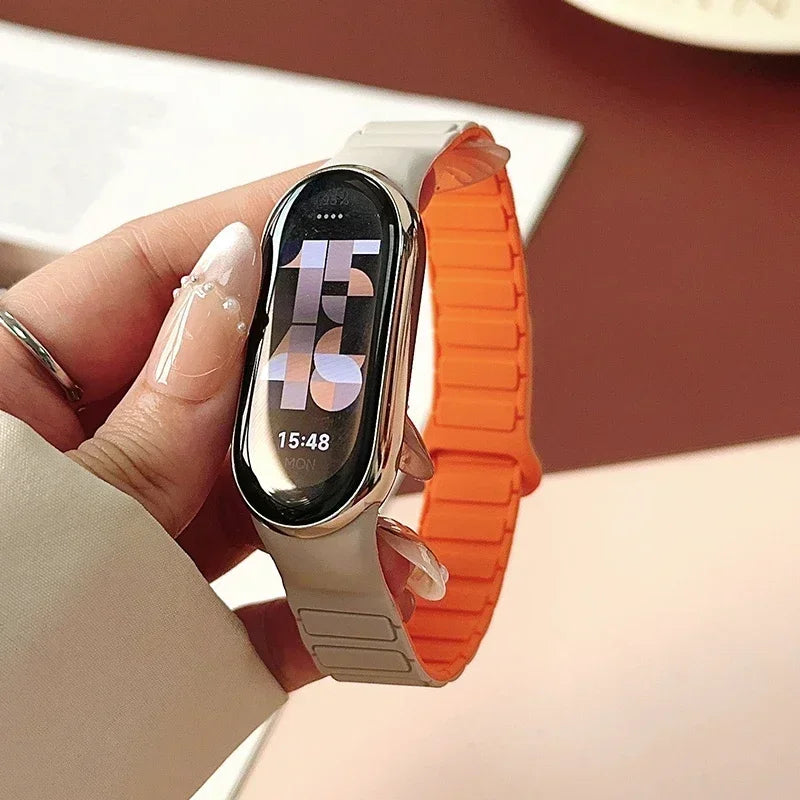 Premium Two-Tone Silicone Sports Watchband for Xiaomi Mi Band 8/9/10