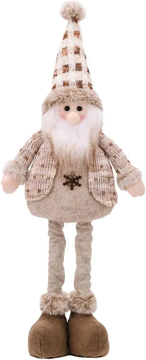 Festive Plush Santa, Snowman & Reindeer Dolls - Adjustable Holiday Decor