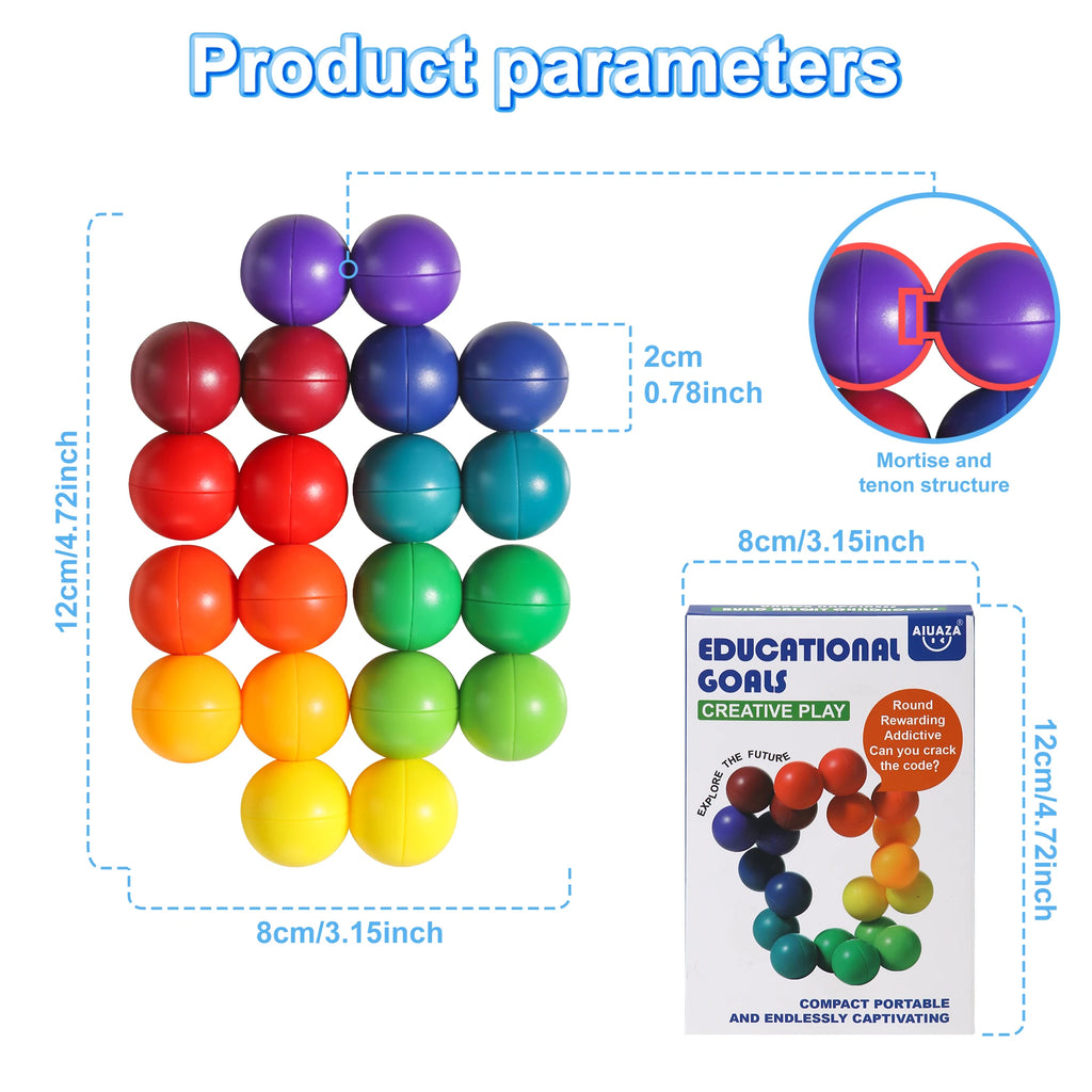 AIUAZA Sensory Rainbow Ball for Stress Relief & Creative Play