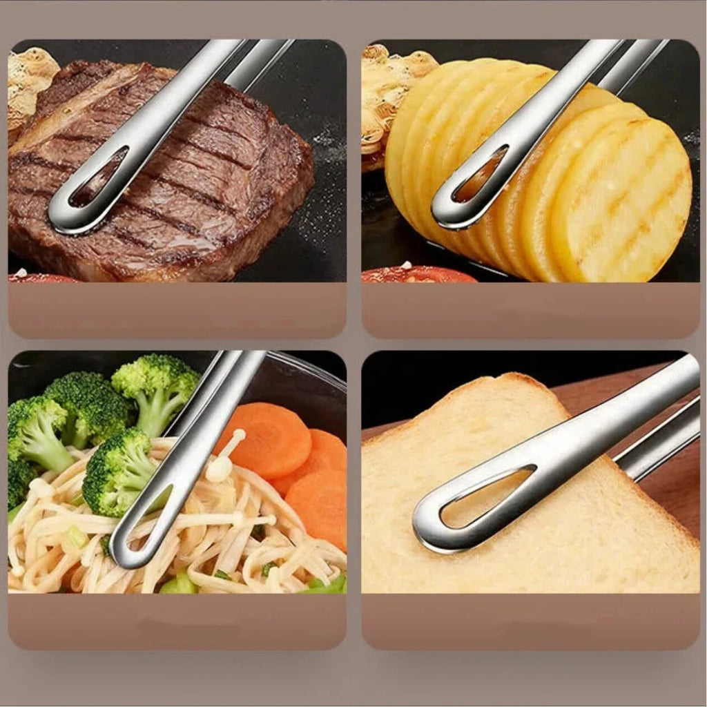 Durable Non-Slip 304 Stainless Steel BBQ Tongs - Cooking Essential