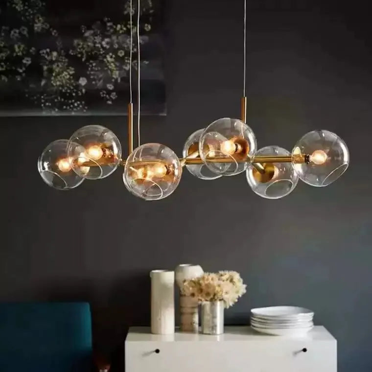 8-Light Modern Bubble Chandelier - Elegant Glass Pendant Light