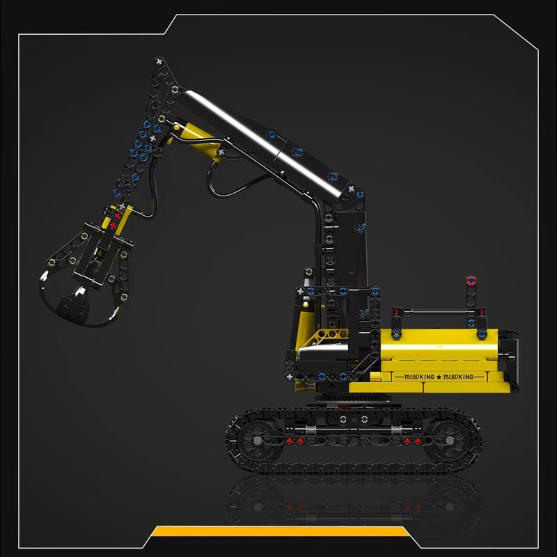 866Pcs Hydraulic Log Grapple Crawler Excavator Building Block Set