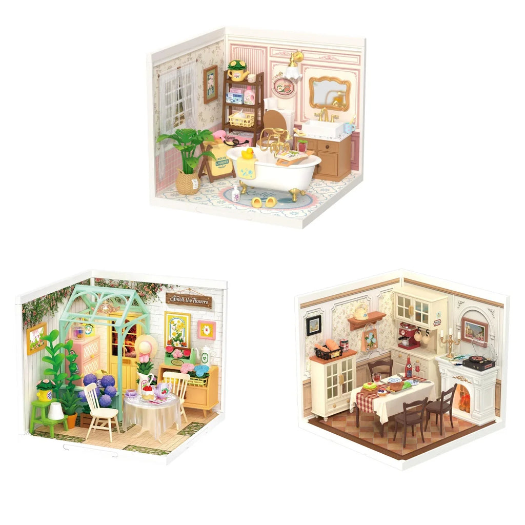 ROBOTIME Rolife Super Creator Pop Bubble Bathroom Dollhouse Kit