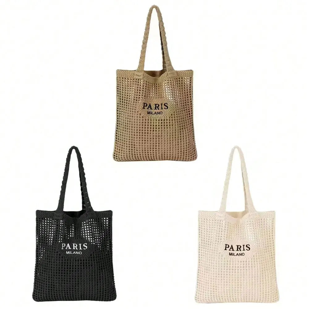 Stylish Women's Woven Tote Bag - Breathable & Washable for Beach & Travel