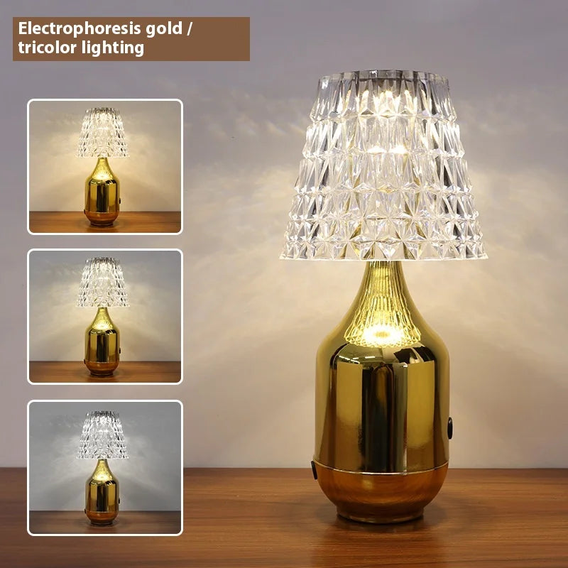 Adjustable Brightness Metal Base Acrylic Table Lamp - Modern Design