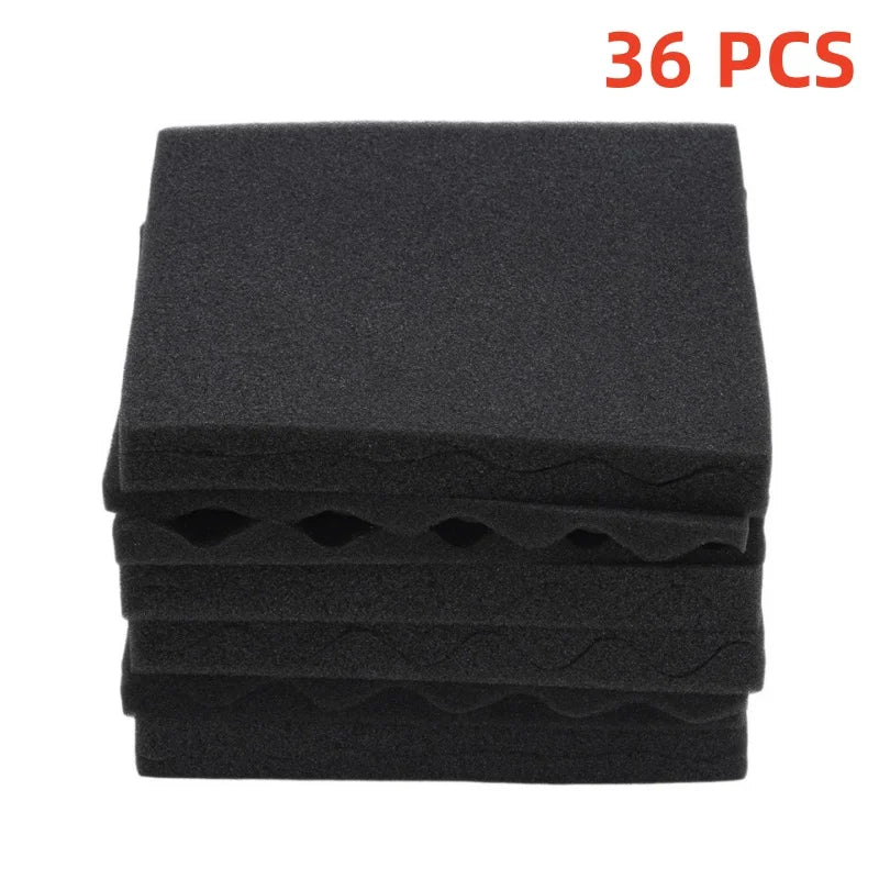 Acoustic Foam Panels - Sound Insulation Tiles, 12/24/36 Pack - 25x25cm