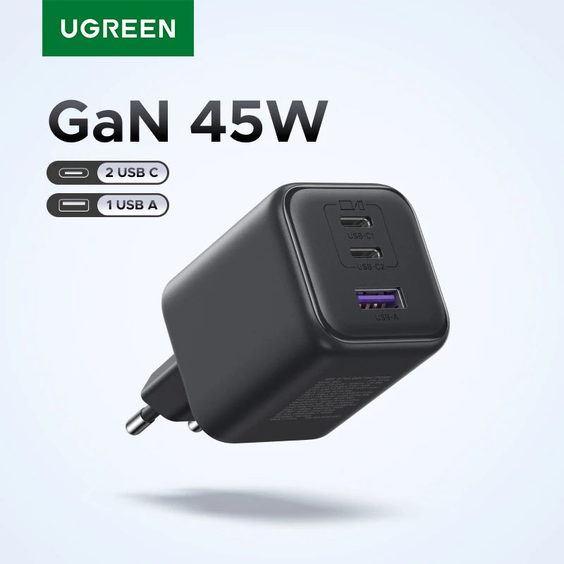 UGREEN 45W GaN USB-C Fast Charger - Rapid & Universal Compatibility