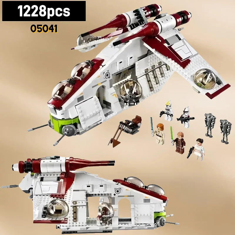 1228-Piece Republic Dropship Building Set | Star-Inspired Space Toy