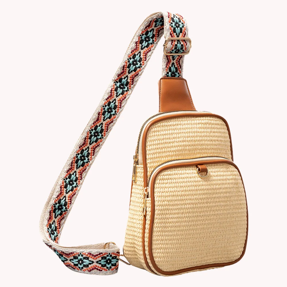 Stylish Straw Woven Crossbody Bag - Perfect for Daily Travel