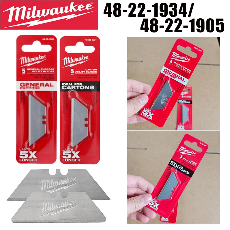 Milwaukee Utility Blades - Durable and Long-Lasting 5-Piece Set