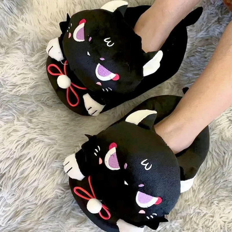 Cozy Genshin Impact Plush Slippers for Anime Fans - Scaramouche & Xiao