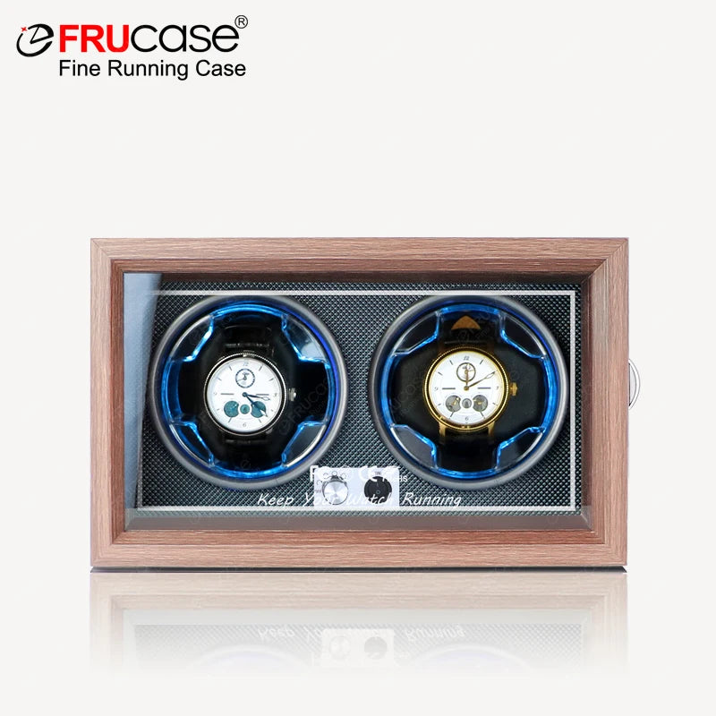 FRUCASE Elegant Wooden Watch Winder - 4 Automatic Watches Storage