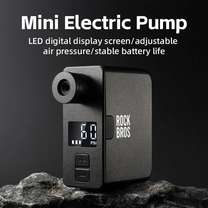 ROCKBROS High-Pressure Electric Air Pump for Bikes - Portable & Versatile