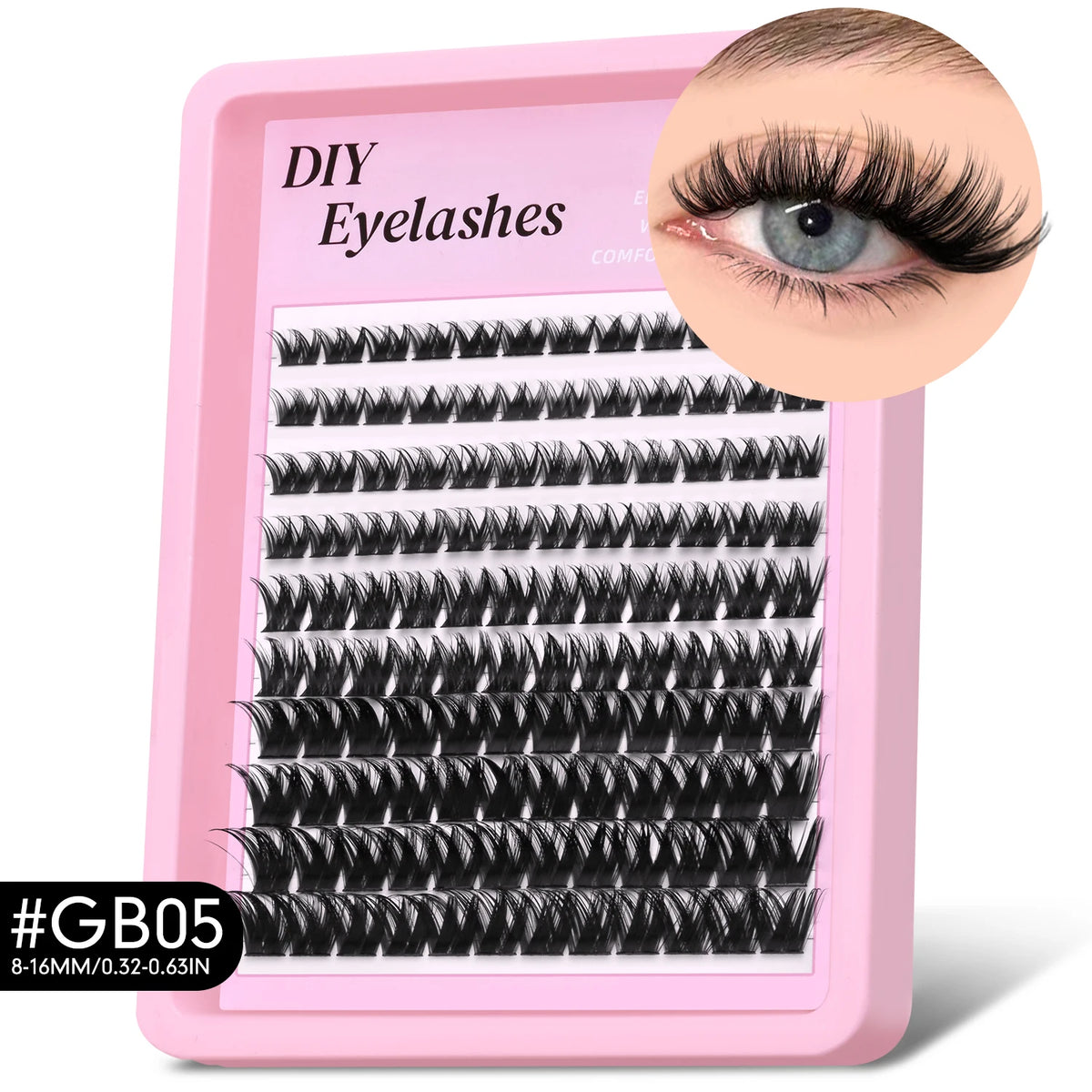 GROINNEYA 510pcs D Curl Fluffy Lashes – 6 Styles, 8-16mm Wispy Extensions